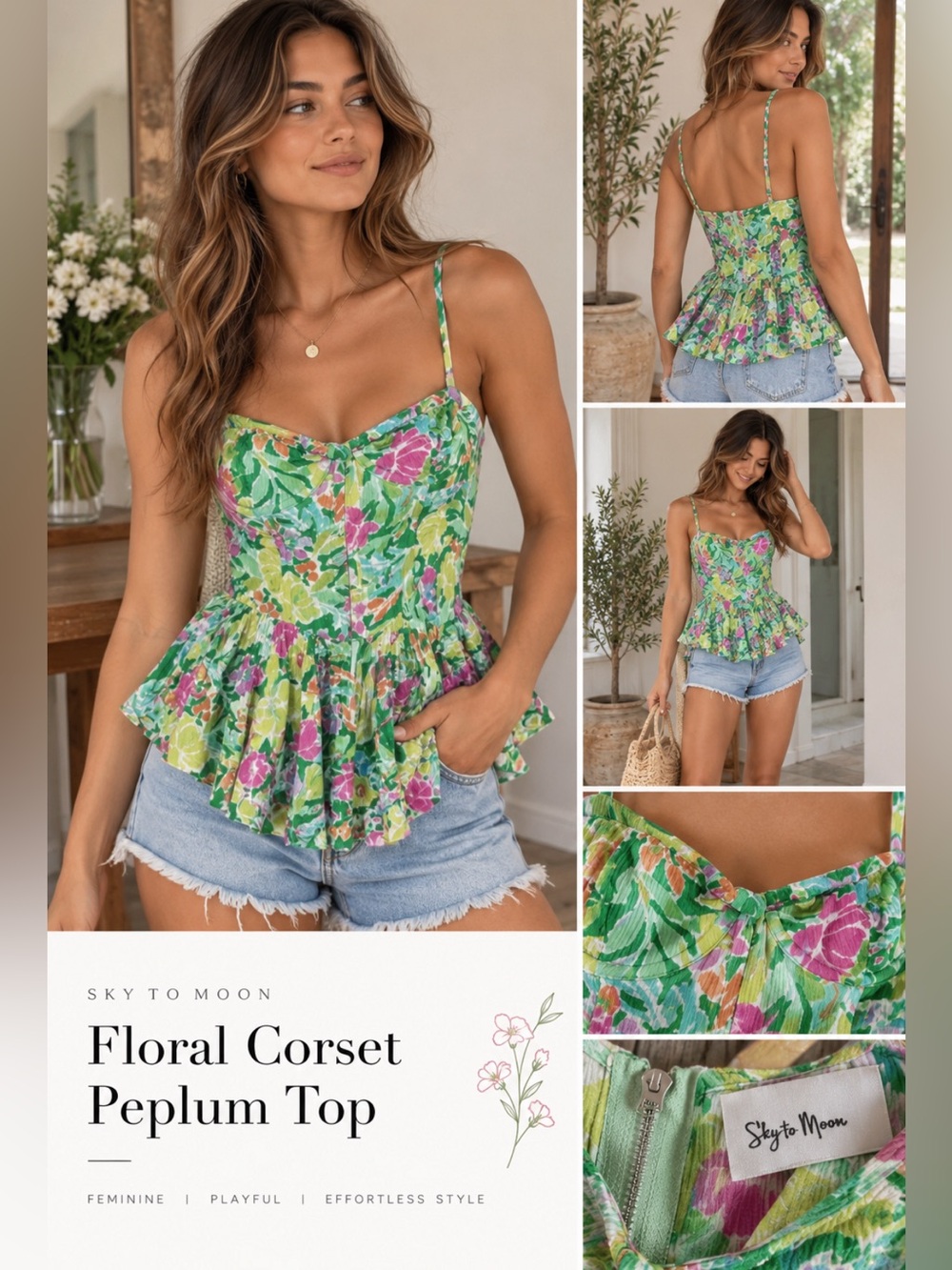 Corset Sky to Moon adorable fairy festival peplum top / lingerie dress m